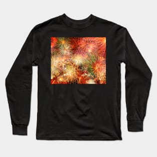 Fireworks light celebration pattern background Long Sleeve T-Shirt